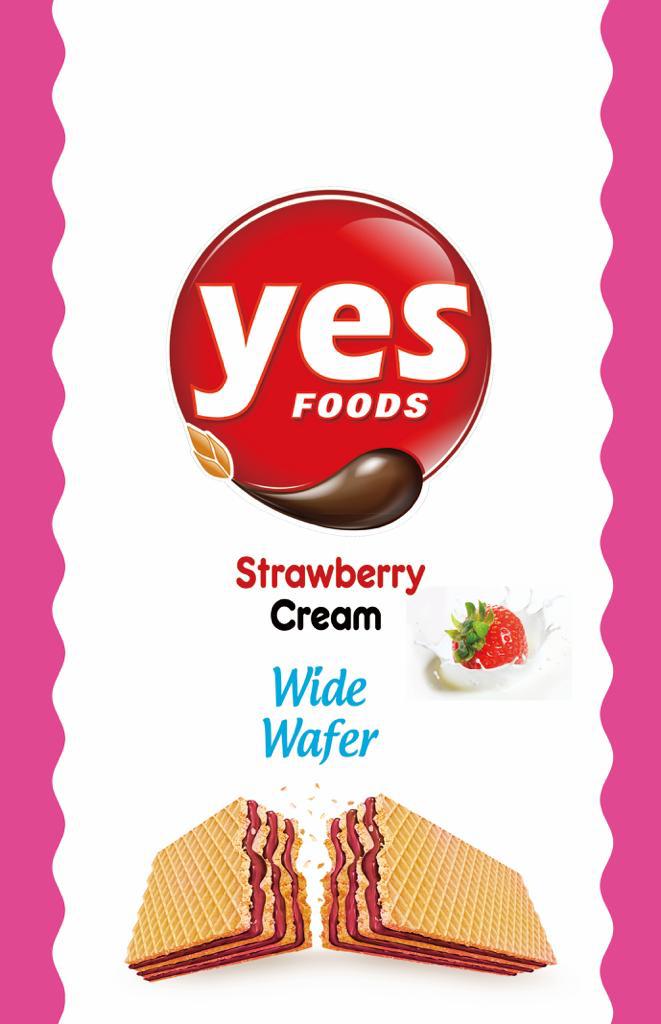 Wide Wafer with Strawberry Cream